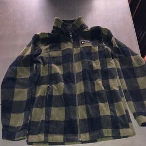 Columbia plaid fleece zip up
